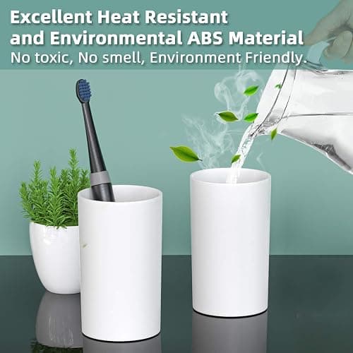 Toothbrush Holder Wall Mounted, Automatic Toothpaste Dispenser Squeezer Kit -Magnetic Toothbrush Holder for Bathroom and Vanity, 4 Brush Slots 2 Cups 1 Cosmetic Drawer - Grey - 2 cups thumbnail 7