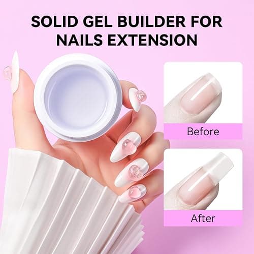 Makartt 3D Gel Nail Art: Clear Solid Builder Nail Gel 4 in 1 Non-sticky for Extension UV Glue for Acrylic Nails Rhinestones 3D sculpting Hard Gels UV/LED Lamp Required 15ml thumbnail 7