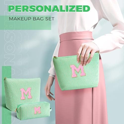 Btffitting Mothers Day Gifts for Mom,Mum Gifts from Daughter,Birthday Gifts for Wife Sister Her,Mother in Law Gift,Mama Gifts Idea,Makeup Bag Set Cosmetic Bag - Green,M thumbnail 3