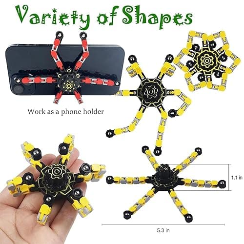 10 Pcs Transformable Fidget Spinner, Fidget Toys Bulk for Adults, Transformable Chain Robot Finger Toy DIY Deformation Robot Mechanical Spinners Stress Relief Fidget Toy for Teens Adults thumbnail 4