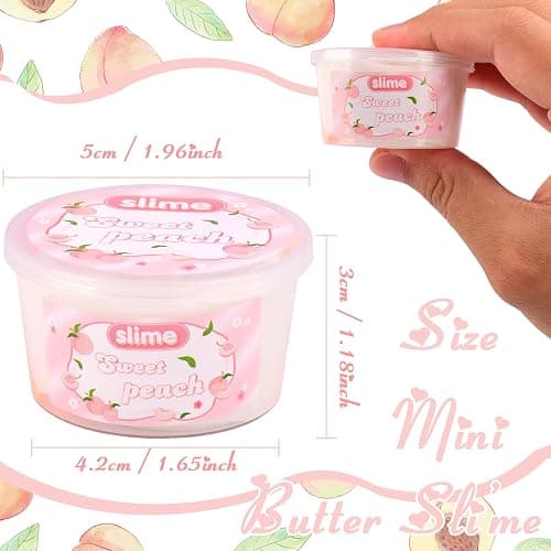 12 Packs Mini Fruit Butter Slime, Cute Peach Colourful Box, 12 Fun Slime Charms, Pre-Made Slime for Kids, Great 6 Year Old Toy, Kids Educational Stress Relief Toy, Party Favour, Birthday Gift thumbnail 3
