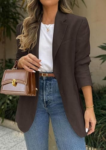 PRETTYGARDEN 2026 Blazers for Women Business Casual Long Sleeve Lapel Open Front Suit Jacket Work Blazer with Pockets thumbnail 3