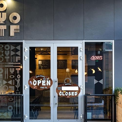 Store hours signs for business/business hours sign for glass door/hours of operation signs/Clock Will Return Will be Back, Double Sides Plastic Signs, Business Store Office Bars Retail Salon Shop thumbnail 3
