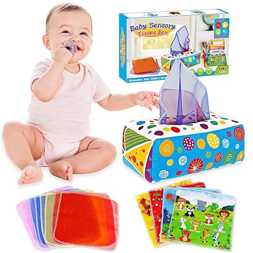 Aiduy Baby Toys 6 to 12 Months - Baby Tissue Box Toys Montessori Toys for Babies 6-12 Months Soft Crinkle Infant Sensory Toys for 1 Year Old Early Learning Toys Baby Boys Girls Gifts - Image 1