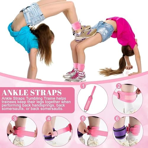 Seenelling 7pcs Stunt Cheer Flyer Training Set, PU Non-slip Flyer Stand, Lightweight Cheerleading Equipment, Stretch Strap, Rotating Board, Ankle Strap, Core Strength Balance Training thumbnail 6