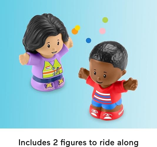 Fisher-Price Little People Toddler Toy School Bus Musical Push-Along Vehicle with 2 Figures for Pretend Play Ages 1+ Years thumbnail 5