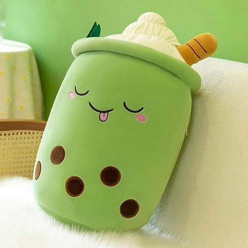 2 Pack Bubble Tea Plush Cute Stuffed Animal Stuffy Milk Cup Plushie Pillow, Soft Kawaii Ice Cream Cupcake Toys Gifts for Kids (Pink & Green) thumbnail 4