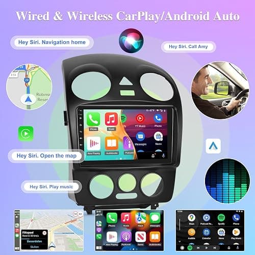 8 Core [4G+64G] Car Radio for Volkswagen VW Beetle 2004 2005 2006 2007 2008 2009 2010 - Android 13 Touch Screen Stereo, DSP 32 EQ/IPS Screen/Carplay/Android Auto/SWC/Bluetooth 5.0/WiFi thumbnail 5