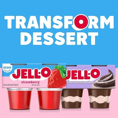 Jell-O Strawberry Artificially Flavored Zero Sugar Ready-to-Eat Gelatin Snack Cups, 4 ct Cups thumbnail 5