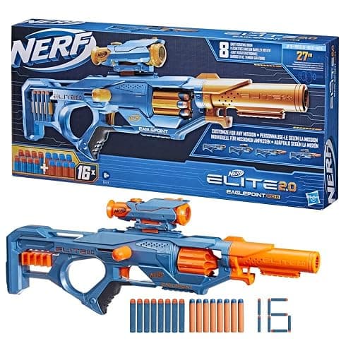Hasbro Nerf Elite 2.0 Eaglepoint RD-8 Water Blaster, Super Soakers for Kids, 16-Dart Capacity, Travel Outdoor Summer Toys, Fun for Ages 8+ thumbnail 3