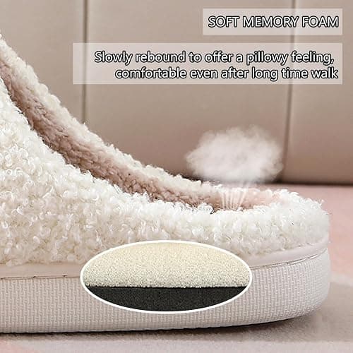 V OPXIN Cartoon Slippers for Womens Mens Cute Cozy Plush Warm Slip-on House Shoes for Indoor and Outdoor Meet Me at Midnight Strawberry Mushroom Evil Eyes Love Heart Slippers thumbnail 7