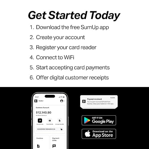 SumUp Plus Card Reader, Bluetooth - NFC RFID Credit Card Reader for Smartphone thumbnail 7