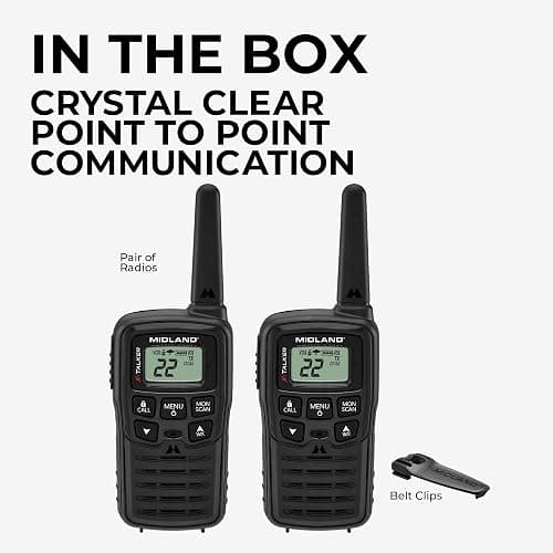 Midland T10 22 Channel FRS Walkie Talkie - Up to 20 Mile Range Two-Way Radio, 38 Privacy Codes & NOAA Weather Alert, Black thumbnail 7