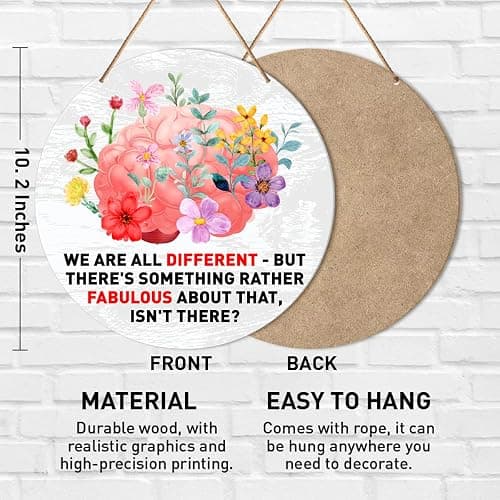 Muktoujaumai Mental Health Wall Decor, Autism Awareness Hanging Sign Decor Wall Decorations Sign for Therapy Office, Home, Classroom, Counseling Room, Gift for Autism Family Mom Therapist - Y2 thumbnail 2