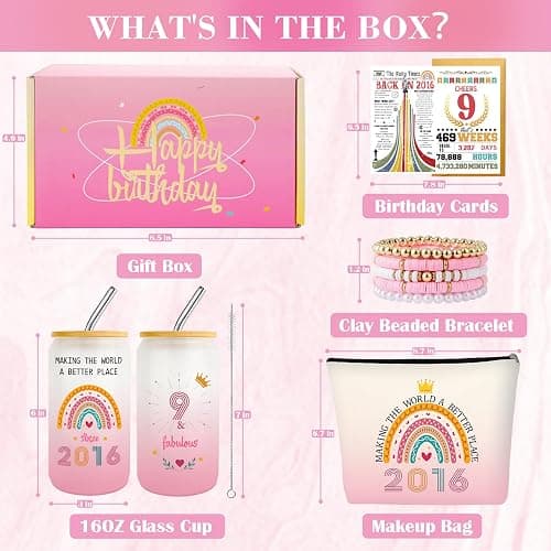 Zyphoria Unigue 9 Year Old Girl Birthday Gift 9th Birthday Gifts for Girls Set ldeas 2016,Cool Things for 9 Years Old TrendyBirthdays Present for Teen Girl, Happy 9th Birthdays Decorations for Girls thumbnail 3