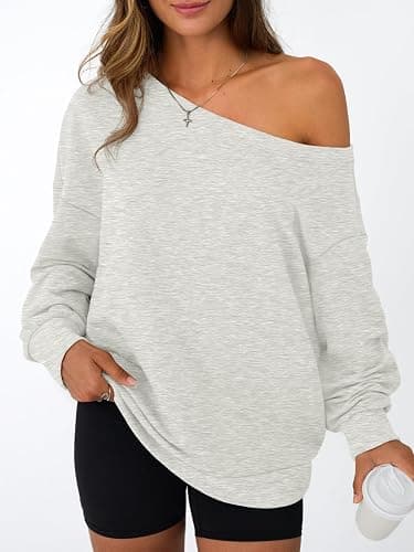 AUTOMET Women Off the Shoulder Sweatshirt Oversized Tops Fall Outfits 2025 Y2k Clothes Fashion Clothing Trendy Top thumbnail 5