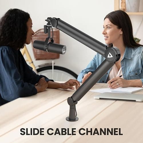 Thronmax-S8 Bras Micros, Supports pour Micros Réglable rotatif à 360 °, Pied de microphone à Ciseaux avec Câble Intégré en acier inoxydable pour Blu Yeti, 1/4“，3/8" to 5/8" Universelle thumbnail 8