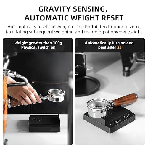 MHW-3BOMBER Mini Coffee Scale with Timer,Rechargeable Espresso Scale with Gravity Sensing,2kg/0.1g Precision Scale for Espresso&Pour-Over Coffee,Portable Digital Kitchen Scale,Black ES6029B-OS thumbnail 3