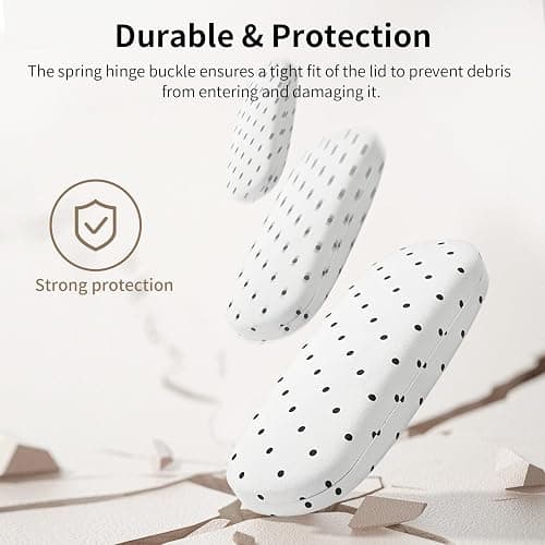 Knagsfa Glasses Case Hard Shell, Cute Sunglasses Case for Women Leather Protective Case for Eyeglass with Cleaning Cloth thumbnail 6