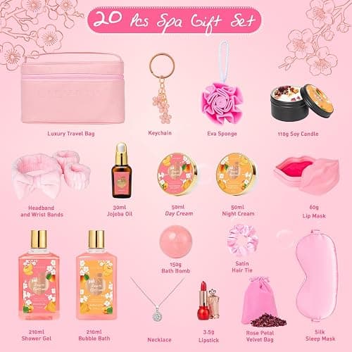 20Pcs Luxurious Bath Gift Set, Skin Care Gifts, Spa Gifts for Women & Mom | Women Gifts, Spa Kit, Spa Gift Set for Mom, Christmas, Mother‘s Day, Valentine’s, Birthday. Hydrating for all skin types thumbnail 3