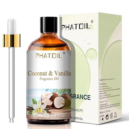 PHATOIL 3.38FL.OZ Coconut & Vanilla Fragrance Oils for Aromatherapy, Essential Oils for Diffusers for Home, Perfect for Diffuser, Yoga, DIY Candle and Soap Making - 100ml thumbnail 2