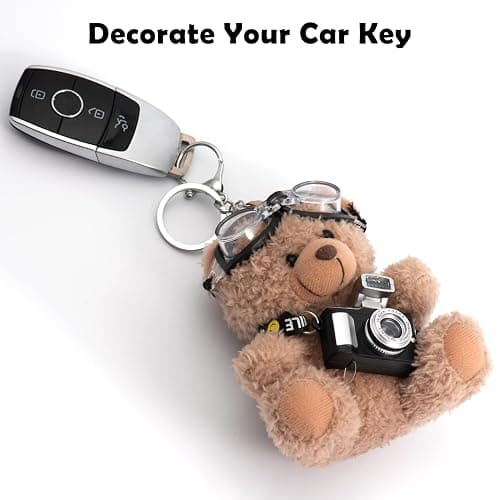 YILANFULL Cute Key Chain Plush Bear Bag Charm Teddy Bear Keychain Gift For Handbag,Purse, Backpack, Car Keys thumbnail 4