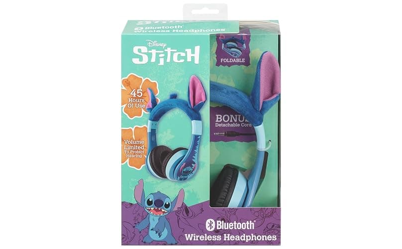 eKids Disney Stitch Bluetooth Headphones, Wireless Headphones with Microphone Includes Aux Cord, Volume Reduced Kids Foldable Earphones for School, Home, or Travel thumbnail 6