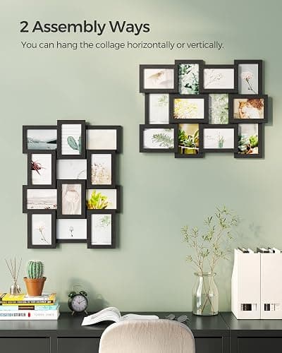 SONGMICS Collage Picture Frames, 4x6 for Wall Decor Set of 12, Multi Family Photo for Gallery Decor, Hanging Display, Assembly Required, Ink Black - Ink Black thumbnail 4