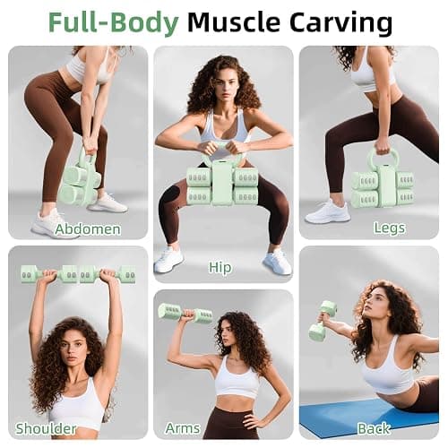 Nimsqury 2-in-1 Adjustable Dumbbell Set, Upgraded 5 Levels Heavier Hand Weights for Women Men, Each 2.2/3.3/4.4/5.5/6.6lb, Convertible Weights Dumbbells and Kettlebell Set for Home Gym Exercise & Fitness thumbnail 7