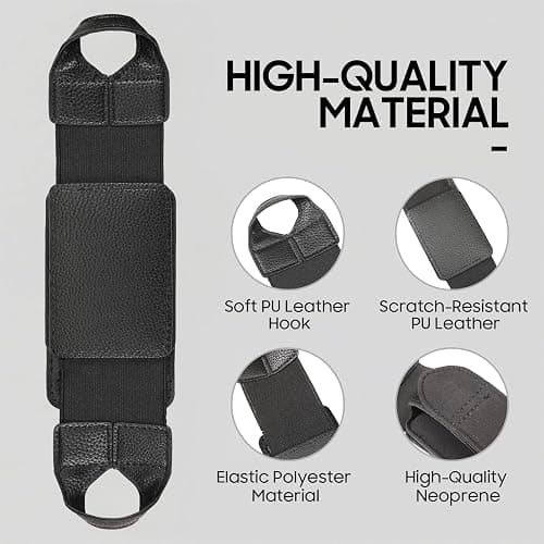 Fintie Universal Tablet Hand Strap Holder for 9-11 Inch Tablets eReaders, 360 Degrees Swivel PU Leather Secure Portable Adjustable Handle Grip for iPad, Galaxy Tab and 9-11" Tablets, Black thumbnail 4