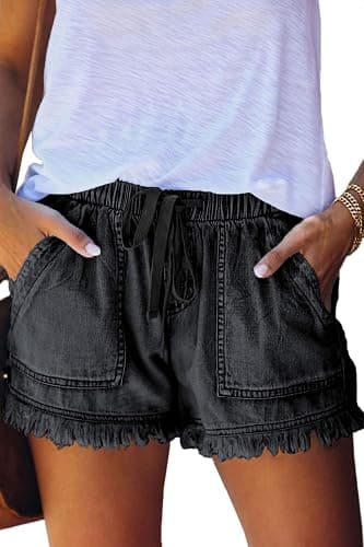 HVEPUO Women Casual Summer Shorts Elastic High Waisted Short Pants with Pockets - Image 1