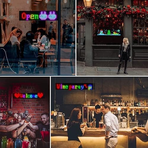 Programmable LED Sign for Business,Flexible Digital Sign,Scrolling LED Sign,Bluetooth APP,DIY Design Animations,Text, Graffiti,Colour (23''x5'') thumbnail 4