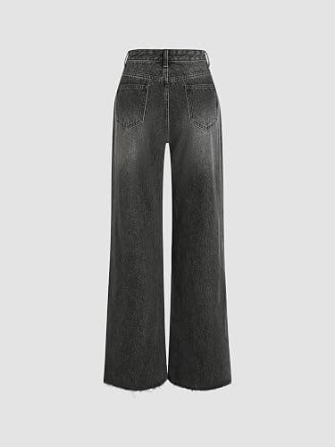 CIDER Women’s Ripped Jeans High Waisted Distressed Baggy Straight Wide Leg Pants thumbnail 6