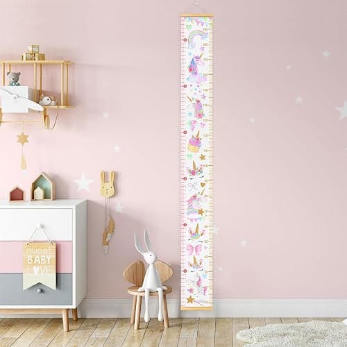 HomeEvolution Kids Growth Chart Height Measuring Chart, Unicorn Canvas Wall Hanging Rulers for Baby Children Girls Bedroom Decor thumbnail 9