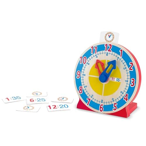 Melissa & Doug Turn & Tell Wooden Clock - Educational Toy with 12+ Reversible Time Cards thumbnail 8