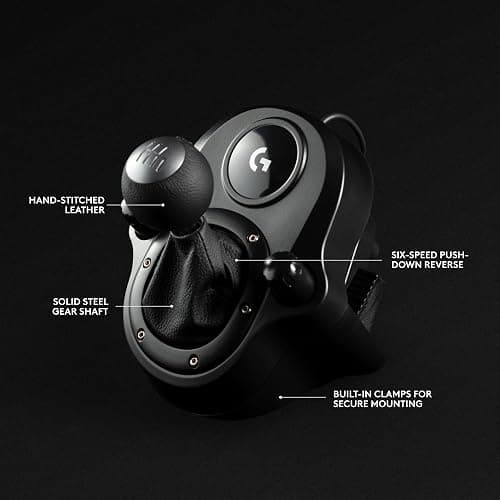Logitech G29 Driving Force Racing Wheel and Pedals, Force Feedback, Real Leather + Logitech G Driving Force Shifter - For PS5, PS4 and PC, Mac - Black thumbnail 6