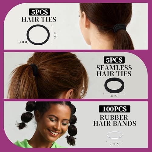 Teenitor Black Bobby Pins Hair Pins Hair Net Kit, Bobby Pins for Women U Shaped Pins for Buns, Hair Nets and Spiral Hair Pins, Hair Ties and Hair Styling Tools for Girls Dance Ballet Competition thumbnail 6