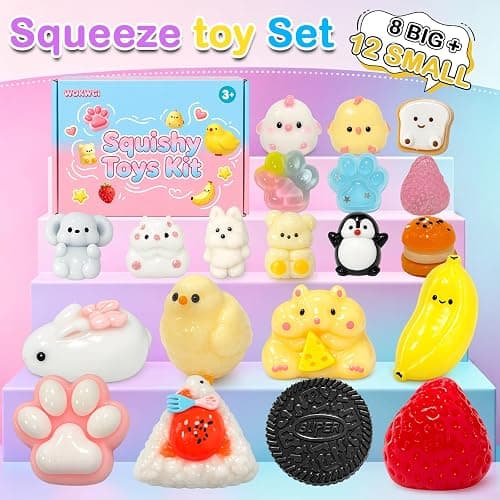 20Pcs Taba Squishy Toys Kit, Cute Fidget Toys Squeeze Toys Stress Relief Sensory Party Favors, Birthday Gifts Toys for Kids 3-6-8-10 thumbnail 4