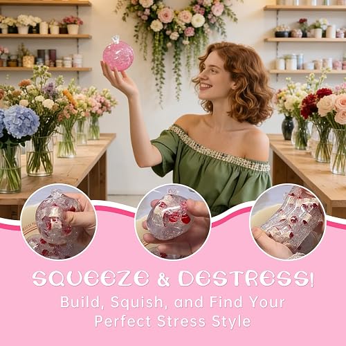 Anergoo DIY Stress Ball Making Kit – 12 TPR Ball Skins, 12 Fillers, 7-Color Slime & 5-Color Clay, Squishy Maker Kit, ASMR Sensory Toys, Squishy Makers, Creative Craft Gift Adults thumbnail 7