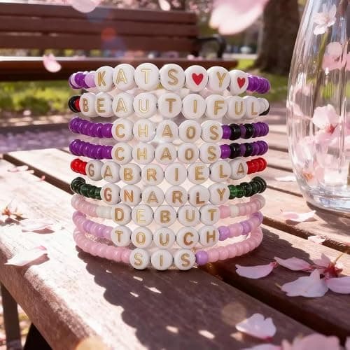 CeKaphely 8PCS KATSEYE Merch Bracelets for Women Album Inspired Friendship Bracelets Gifts for Fans Concert Outfits thumbnail 4