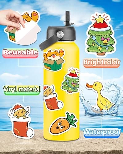 Apakkai 600 Pcs Cute Stickers for Kids, Water Bottle Stickers for Teens, Kawaii Vinyl Phone Laptop Skateboard Animal Waterproof Sticker, Bulk Aesthetic Sticker Packs for Boys Girls Teacher thumbnail 3