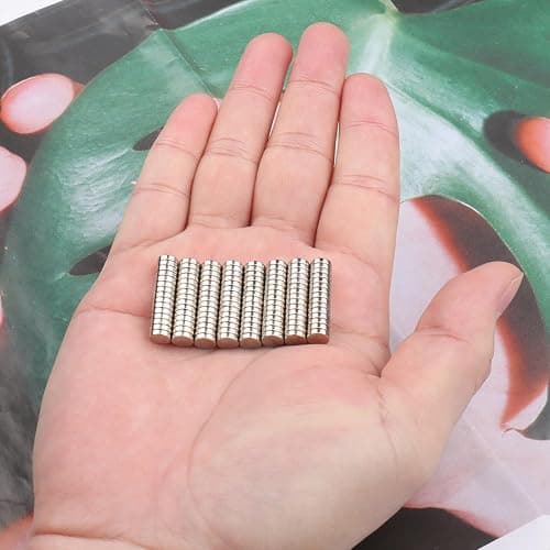 60 Pcs Small Round Neodymium Magnets for Crafts – Little Tiny Mini Refrigerator Whiteboard Locker Fridge Dry Erase Board Cabinets & Nail Art thumbnail 2
