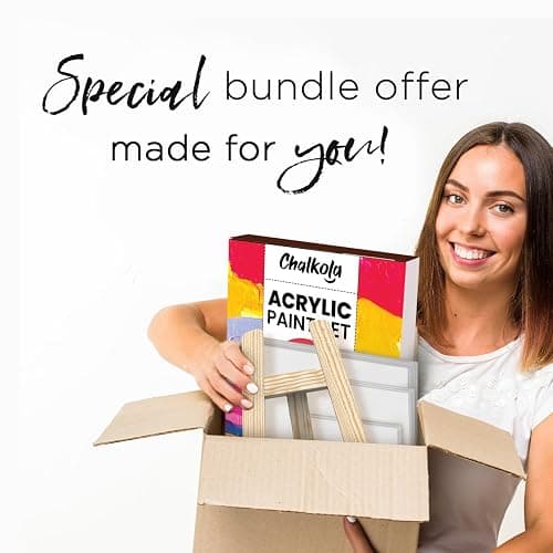 Chalkola Acrylic Paint Set for Adults & Kids - 56 Pcs Canvas Painting Kit with 32 Paints (22ml), 10 Brushes, 10 Canvases, Tabletop Easel, Palette, Knife - Professional Craft & Art Painting Supplies thumbnail 7