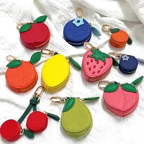 RICHTRUE Cute Strawberry Leather Bag Charm Y2k Keychain with Zipper Preppy Purse Charm Cutecore Accessories Aesthetic Stuff thumbnail 7