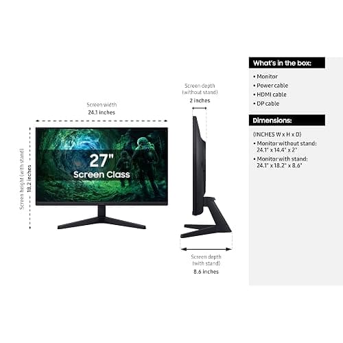 SAMSUNG 27” Odyssey G5 G53F QHD Resolution Gaming Monitor, HDR10, 200Hz Refresh Rate, IPS Panel, AMD FreeSync�� Premium, Black Equalizer, Auto Source Switch, LS27FG532ENXZA thumbnail 3
