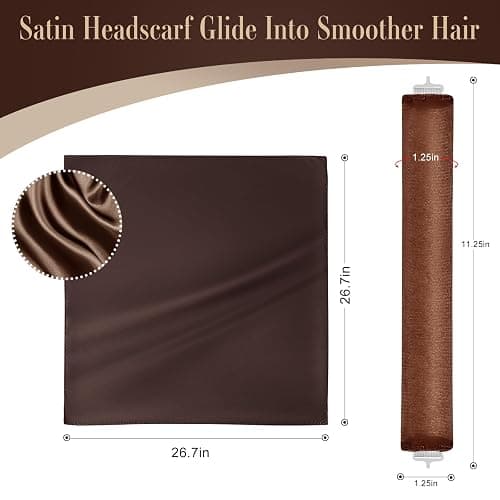 Heatless Curlers, Heatless Curls Overnight Set for Women, Soft Hair Curlers to Sleep In, Jumbo No Heat Hair Curlers Set with Headscarf and Hook for Long Hair (DarkBrown, 4 Packs) thumbnail 2