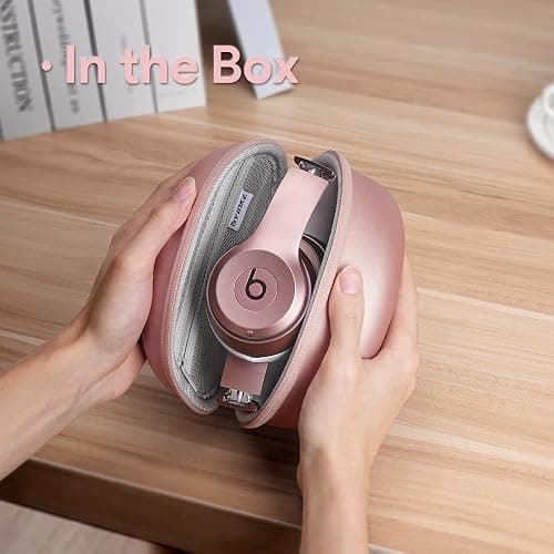 Case for Beats Solo3 /Solo 4 On-Ear Headphones, Portable Travel Hard Shell Storage Bag (Rose Gold) thumbnail 5