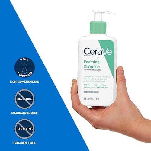 CeraVe Foaming Cleanser for Normal to Oily Skin with Niacinamide and 3 Essential Ceramides thumbnail 8