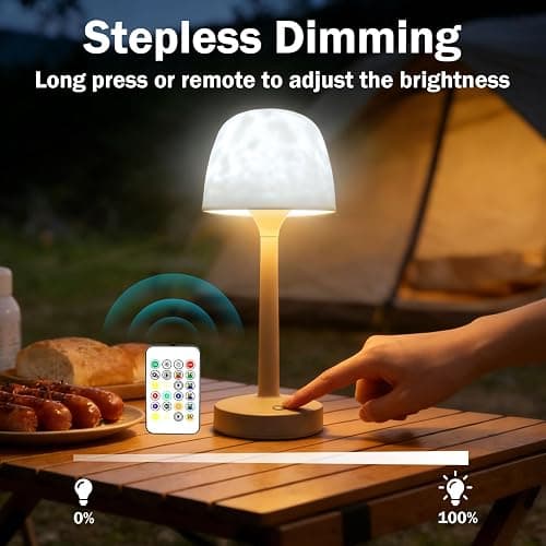 Waterproof Shower Lamp Cordless, Rechargeable Shower Light with 16 Color Ocean Wave Lights Projector, Rechargeable Bathroom Lamp with Touch & Remote Control,Spa-Like Mood Light for Bathtub/Shower thumbnail 7