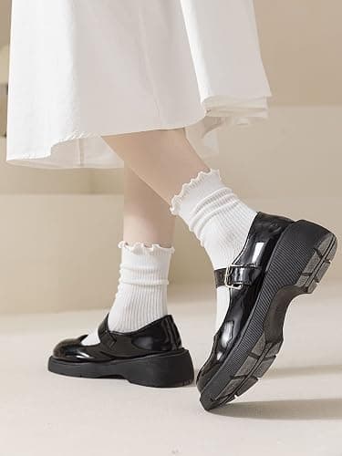 ACCFOD Womens Ruffle Socks Cute Frilly Ankle Socks Quarter Crew Socks for Women Girl thumbnail 2